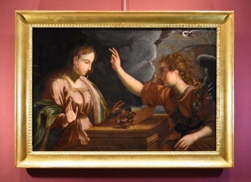 The Annunciation, Flemish school of the 17th century - Paintings & Drawings Style Louis XIII