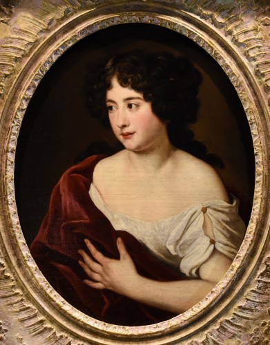 Portrait de la jeune Duchesse Ortensia Mancini, atelier de Jacob Ferdinand Voet - Tableaux et dessins Style Louis XIV