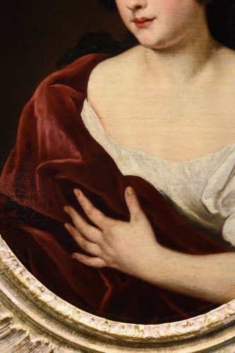 Antiquités - Portrait de la jeune Duchesse Ortensia Mancini, atelier de Jacob Ferdinand Voet