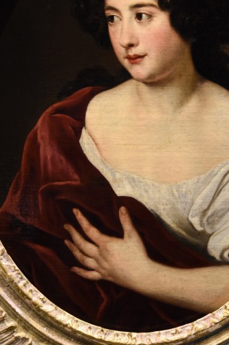Antiquités - Portrait de la jeune Duchesse Ortensia Mancini, atelier de Jacob Ferdinand Voet