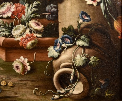 Nature morte avec compositions florales dans un jardin, Francesco Lavagna (1684 - 1724) - Louis XIV