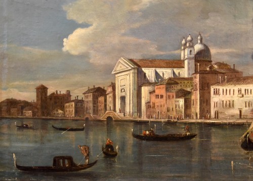 Giacomo Guardi (1764 - 1835), Vue de Venise avec le canal de la Giudecca et l'église des Gesuati - Tableaux et dessins Style Louis XVI