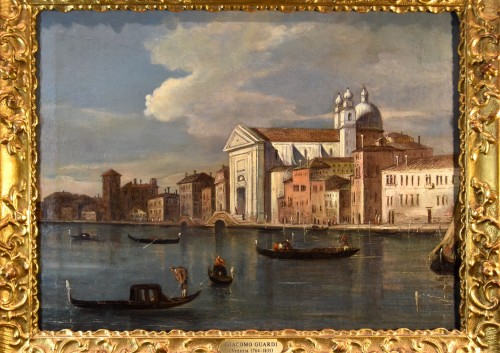Tableaux et dessins Tableaux XVIIIe siècle - Giacomo Guardi (1764 - 1835), Vue de Venise avec le canal de la Giudecca et l'église des Gesuati