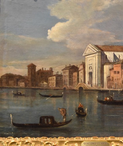 XVIIIe siècle - Giacomo Guardi (1764 - 1835), Vue de Venise avec le canal de la Giudecca et l'église des Gesuati
