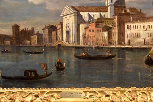 Antiquités - Giacomo Guardi (1764 - 1835), Vue de Venise avec le canal de la Giudecca et l'église des Gesuati