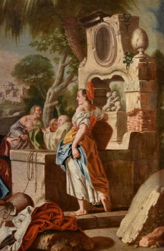 Antiquités - Christ And The Samaritan Woman, esco de Mura ( 1696-1782)