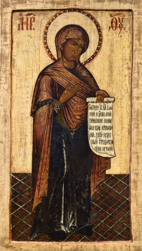 Russian Icon "mother Of God Of Deesis" Central Russia 19th Century