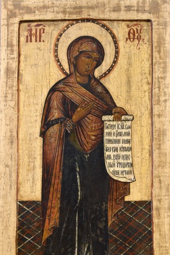 Russian Icon &quot;mother Of God Of Deesis&quot; Central Russia 19th Century - Napoléon III