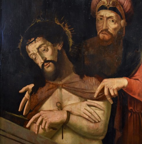 Antiquités - Ecce Homo With Pontius Pilate, Flemish school of the 16th century