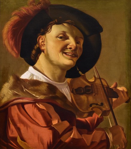 Violin Player, Workshop of Hendrick Ter Brugghen (1588-1629) - Paintings & Drawings Style Louis XIII