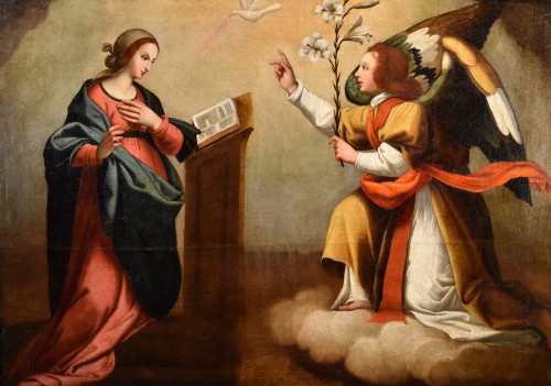 The Annunciation, Italian school of the 16th century - Paintings & Drawings Style Louis XIII