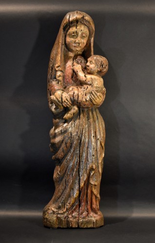 Vierge à l'Enfant, sculpteur Franco-Catalan des XIIIe-XIVe siècles - Antichità Castelbarco
