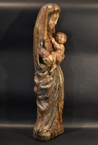 11th to 15th century - Virgin And Child, Franco-catalan Sculptor 13th-14th Century