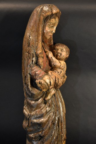 Vierge à l'Enfant, sculpteur Franco-Catalan des XIIIe-XIVe siècles - Moyen Âge