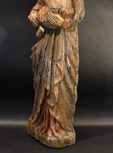 Antiquités - Vierge à l'Enfant, sculpteur Franco-Catalan des XIIIe-XIVe siècles
