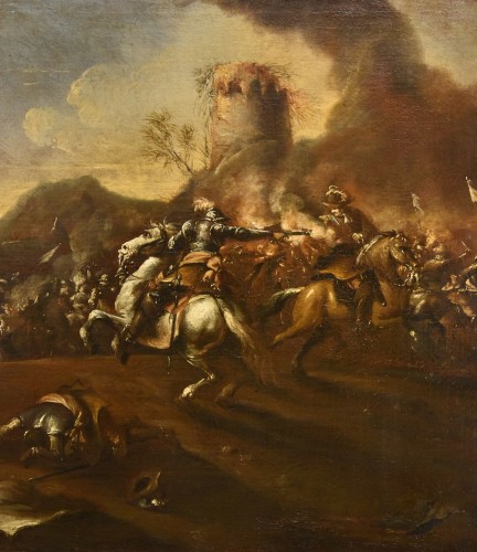Paintings & Drawings  - Battle With Clash Of Horsemen, Francesco Graziani 