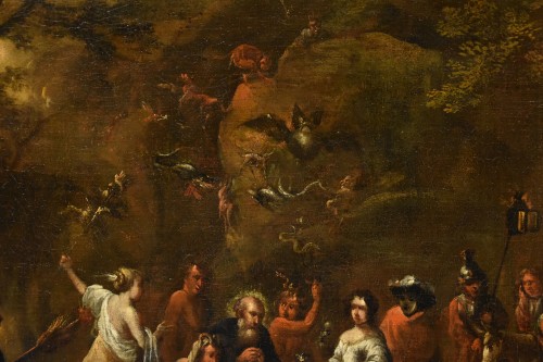 Antiquités - La tentation de Saint Antoine, Atelier de David Teniers II Le Jeune (1610 - 1690) Atelier