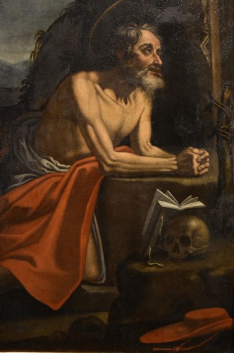 Saint Jerome Penitent In The Cave, Hendrick De Somer (lokeren 1602 - 1655) - Louis XIII