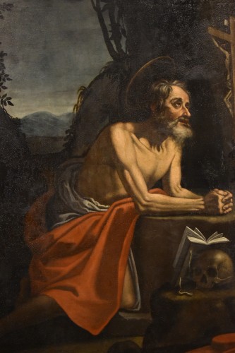 Antiquités - Saint Jerome Penitent In The Cave, Hendrick De Somer (lokeren 1602 - 1655)