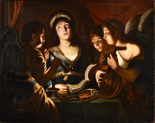 Saint Cecilia and the Concert of Angels, anges,workshop Gerard Seghers (1591 - 1651)