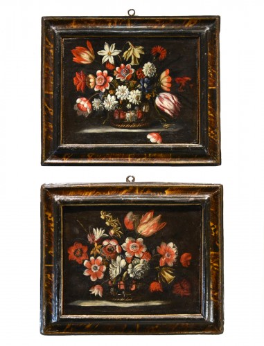Paire de natures mortes de fleurs, attribuable à Josè de Arellano ( 1653 - Vers 1714)