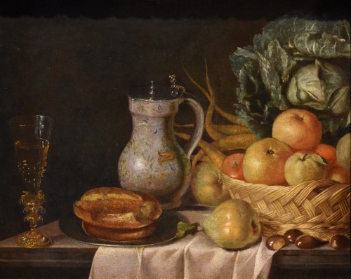 Still life with a crystal goblet, Flemish school of the 17th century
