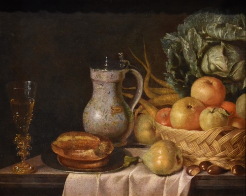  Nature morte avec un gobelet en cristal, école Flamande du 17e siècle