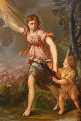 Antiquités -  The Guardian Angel,Italian school of the 17th century
