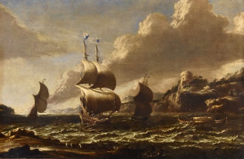 Seascape With Sailing Ships, attributed to Marco Ricci (1676 - 1730) 