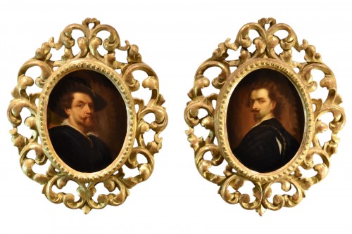 Portraits Of Pierre Paul Rubens And Anthoon Van Dyck, 18th century Flemish Painting