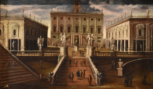 View Of Rome With The Piazza Del Campidoglio, workshop of Gaetano Vetturali (1701-1783)