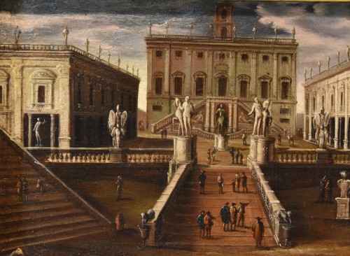Vue de Rome avec la place du Capitole, atelier de Gaetano Vetturali (1701-1783) - Antichità Castelbarco