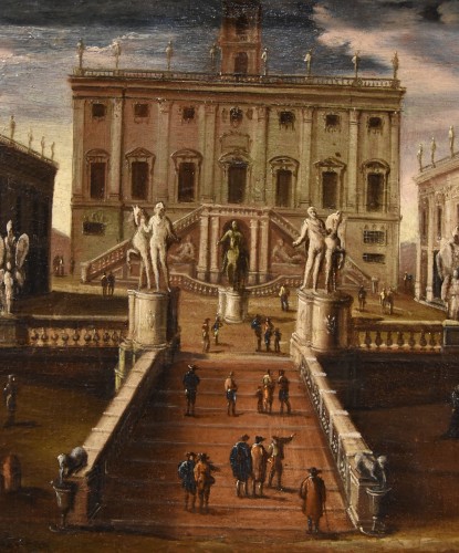 Louis XV - Vue de Rome avec la place du Capitole, atelier de Gaetano Vetturali (1701-1783)