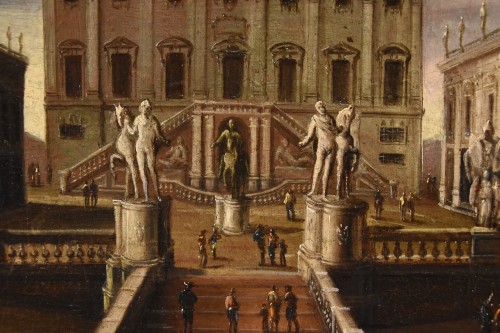 Antiquités - Vue de Rome avec la place du Capitole, atelier de Gaetano Vetturali (1701-1783)