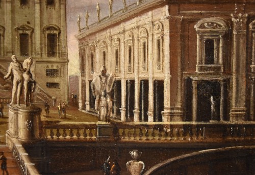 Antiquités - Vue de Rome avec la place du Capitole, atelier de Gaetano Vetturali (1701-1783)