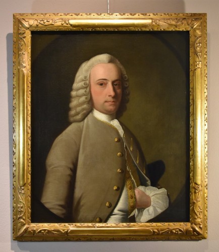 Tableaux et dessins Tableaux XVIIIe siècle - Portraits de deux époux anglais du XVIIIe siècle
