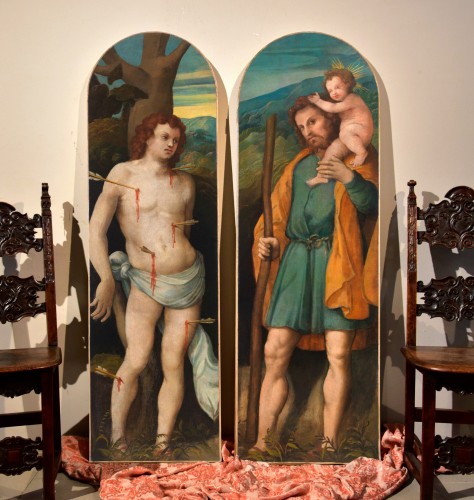 Zenone Veronese (1484 - Vers 1542), San Sebastiano ET San Cristoforo - Antichità Castelbarco