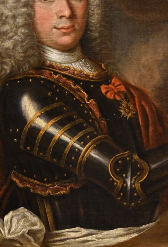 Portrait d'un gentilhomme en armure, école française du 18e siècle - Louis XIV