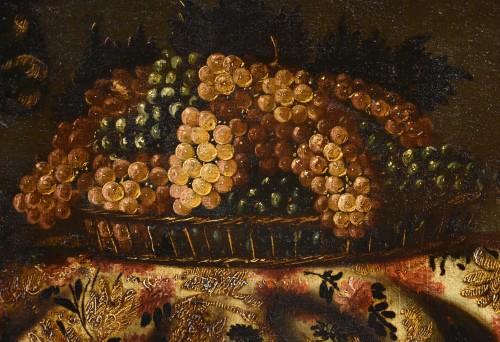 Still Life With Carpet, Basket Of Grapes And Figs, Antonio Gianlisi II (1677 - 1727) - 