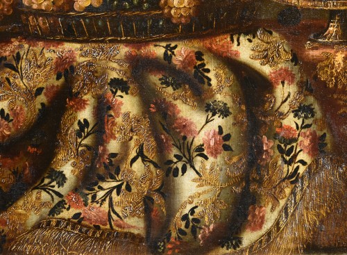 Louis XIV - Still Life With Carpet, Basket Of Grapes And Figs, Antonio Gianlisi II (1677 - 1727)