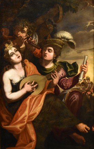 Aeneas And Dido, Attributed To Pseudo-caroselli (Active C. 1630/1650) - Paintings & Drawings Style Louis XIII