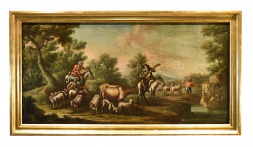 Christian Reder (1656 - 1729), Landscape With Pastoral Idyll