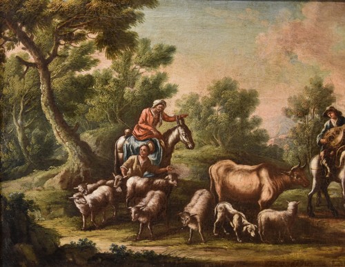 Paintings & Drawings  - Christian Reder (1656 - 1729), Landscape With Pastoral Idyll