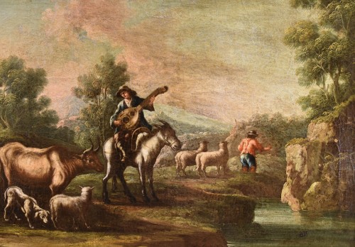 17th century - Christian Reder (1656 - 1729), Landscape With Pastoral Idyll