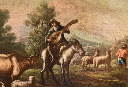 Christian Reder (1656 - 1729), Landscape With Pastoral Idyll - Louis XIV