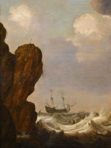 Antiquités - Seascape With Ships, flemish school of ,the 17th century