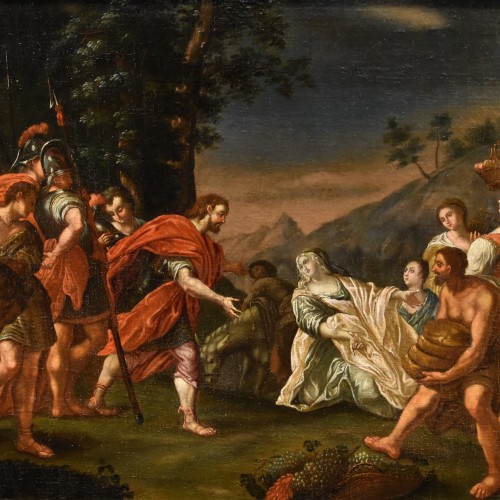 Tableaux et dessins Tableaux XVIIe siècle - Rencontre entre le roi David et Abigaïl, école italienne du 17e siècle
