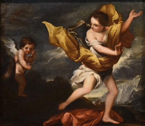 The Nymph Daphne With Cupid, Roman School 17th/18th Century - Paintings & Drawings Style Louis XIV