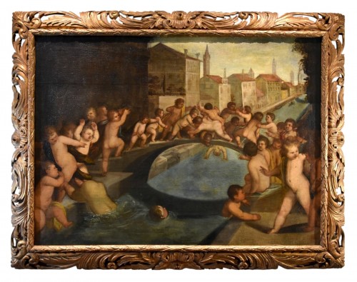 Putti Fighting , Workshop of Tiziano Vecellio (1490 - 1576) 