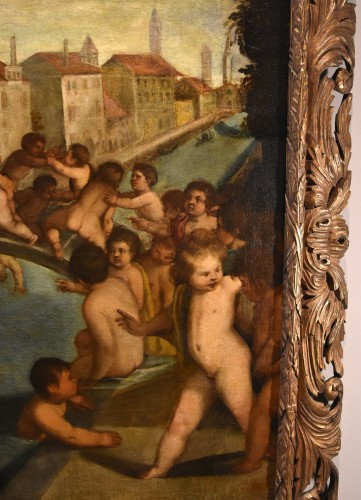 Putti Fighting , Workshop of Tiziano Vecellio (1490 - 1576)  - 